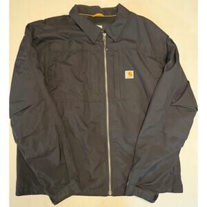 Carhartt Jacket Men's Large Black Rain Defender Full Swing 102841 Full Zip